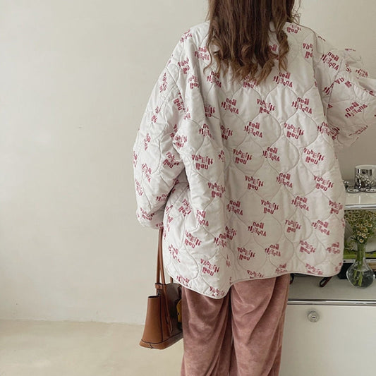 Women's Thick Cotton Puffer Jacket with Zipper {product_title}, {variant_option}, {product_type}