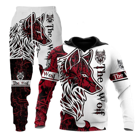 3D Wolf Print Tracksuit - Men's Sportswear {product_title}, {variant_option}, {product_type}